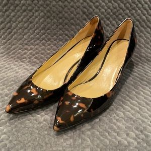 Talbots Tortoise Patent Leather Wedge Heels